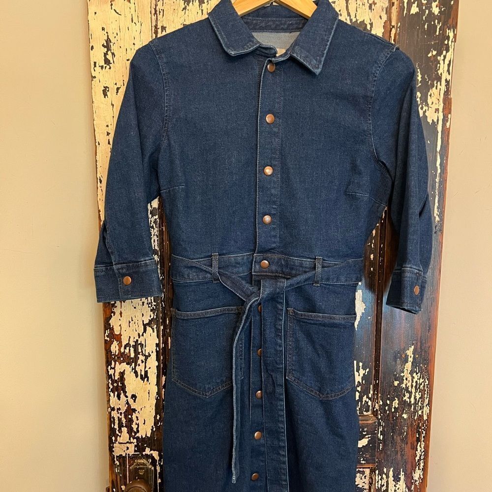 LOFT Dark Blue Long Sleeve Dress